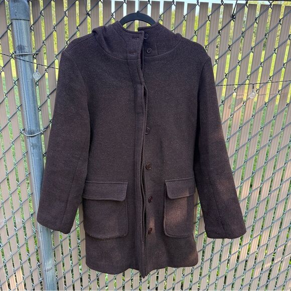 American Eagle Outfitters Brown & Orange Wool Lining Womens Hooded Jacket Size M - Picture 2 of 9